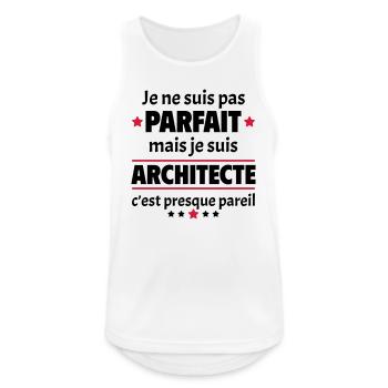 Pas parfait mais architecte, fête des pères, noël - Débardeur respirant Homme - blanc - Devant - Nick (188cm)