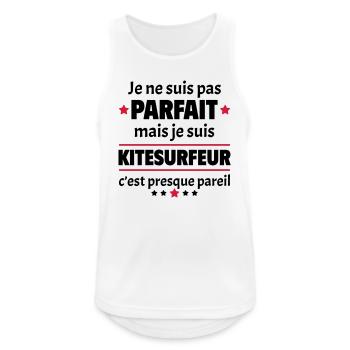 Pas parfait mais kitesurfeur, fête des pères, noël - Débardeur respirant Homme - blanc - Devant - Nick (188cm)