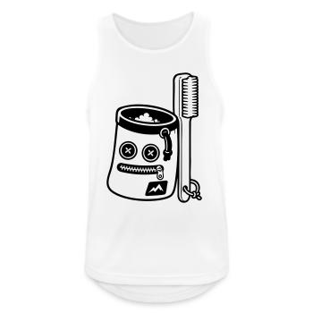Bouldern Chalkbag Bürste Motiv - Männer Tank Top atmungsaktiv - Weiß - Vorne - Nick (188cm)