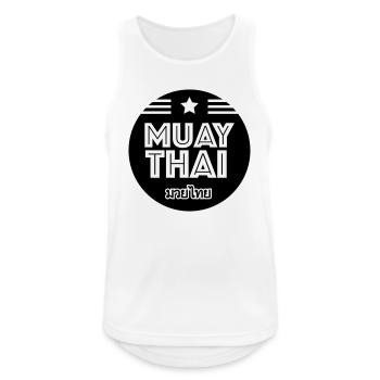 Muay Thai - Männer Tank Top atmungsaktiv - Weiß - Vorne - Nick (188cm)