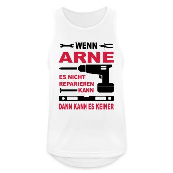 Name Geschenk Namenstag ARNE - Männer Tank Top atmungsaktiv - Weiß - Vorne - Nick (188cm)
