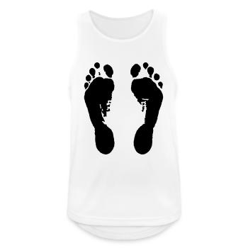 Empreintes (pieds nus) / Footprints (pieds nus) / - Débardeur respirant Homme - blanc - Devant - Nick (188cm)