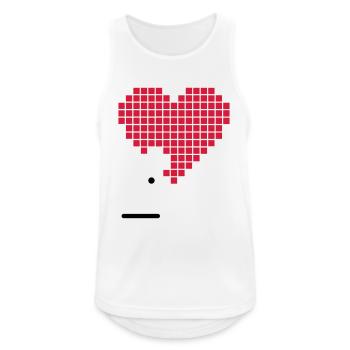 Pixel coeur Heart Love jeu Jeu Pixelart - Débardeur respirant Homme - blanc - Devant - Nick (188cm)