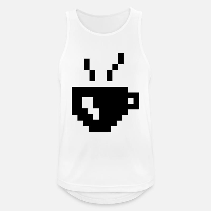 Coffee Pixel - Männer Tank Top atmungsaktiv - Weiß