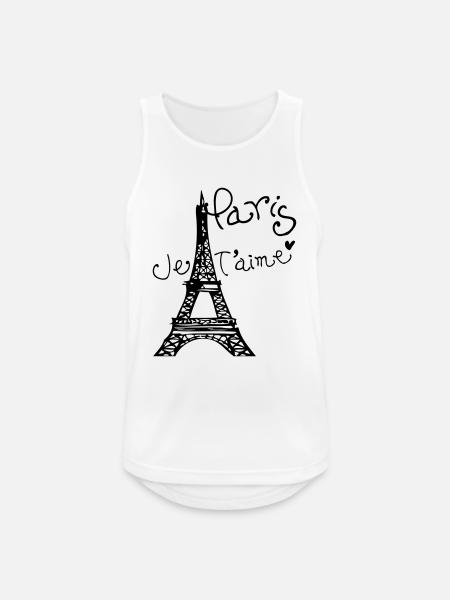Paris Je T'aime Eiffel tower - Men's Breathable Tank Top - white