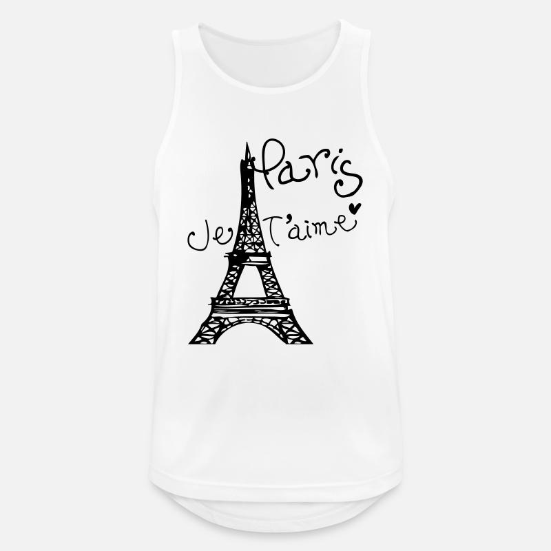 Paris Je T'aime Eiffel tower - Men's Breathable Tank Top - white