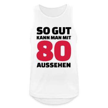 80 Geburtstag - Männer Tank Top atmungsaktiv - Weiß - Vorne - Nick (188cm)