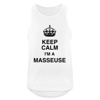 Massage / Masseur / Masseuse / Job - Männer Tank Top atmungsaktiv - Weiß - Vorne - Nick (188cm)