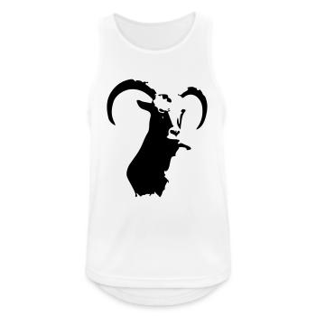 steinbock tier - Männer Tank Top atmungsaktiv - Weiß - Vorne - Nick (188cm)