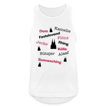 Kölsche Language - Men's Breathable Tank Top - white - Front - Nick (188cm)
