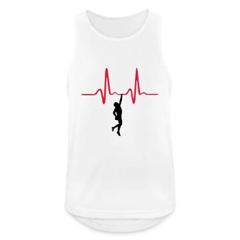 Grimpeur, Climbing, Climber & Heartbeat - Débardeur respirant Homme - blanc - Devant - Nick (188cm)