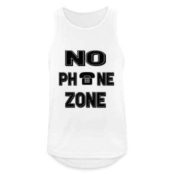 NO PHONE ZONE - Männer Tank Top atmungsaktiv - Weiß - Vorne - Nick (188cm)