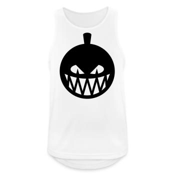 Citrouille d’Halloween (lanterne de citrouille / Emoji / 1C) - Débardeur respirant Homme - blanc - Devant - Nick (188cm)