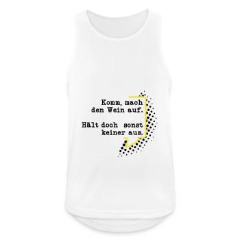 Mach den Wein auf - Männer Tank Top atmungsaktiv - Weiß - Vorne - Nick (188cm)