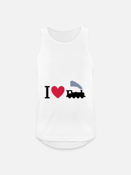 Ich liebe Dampflokomotiven - Männer Tank Top atmungsaktiv - Weiß