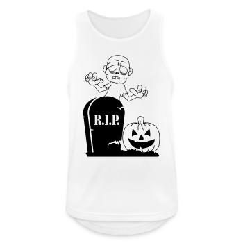 rip pumpkin zombie - Männer Tank Top atmungsaktiv - Weiß - Vorne - Nick (188cm)