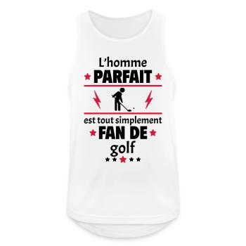 Homme parfait est fan de golf, cadeau de noël - Débardeur respirant Homme - blanc - Devant - Nick (188cm)