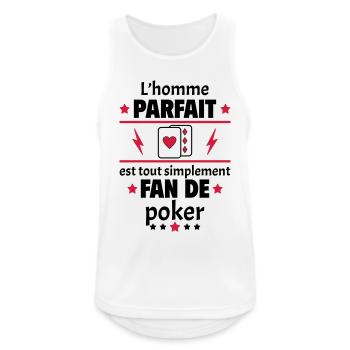 Homme parfait est fan de poker, cadeau de noël - Débardeur respirant Homme - blanc - Devant - Nick (188cm)