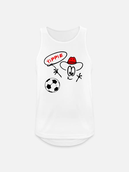 Cowboy Fußball - Männer Tank Top atmungsaktiv - Weiß