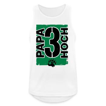 Papa 3 Bärenpfote Dreifacher Vater Drillinge - Männer Tank Top atmungsaktiv - Weiß - Vorne - Nick (188cm)