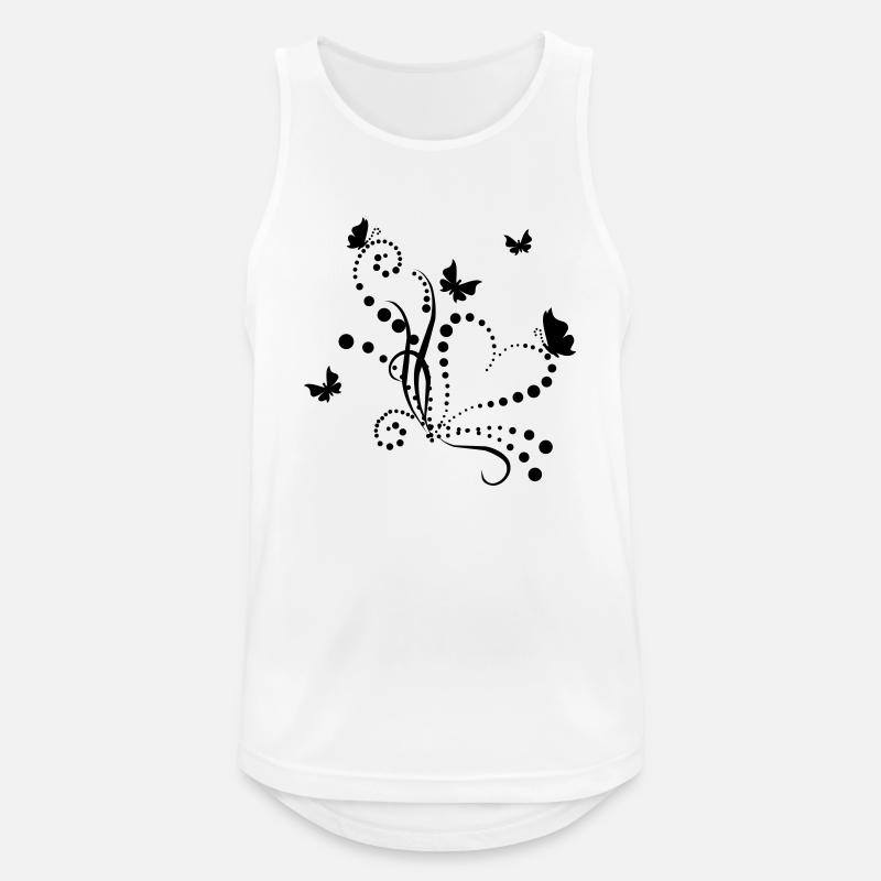 Schmetterlinge - Männer Tank Top atmungsaktiv - Weiß