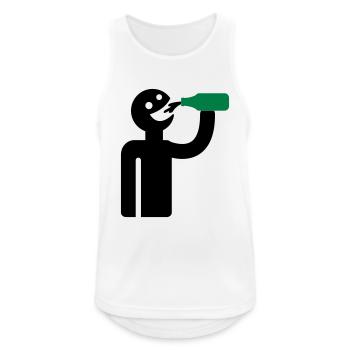 Säufer - Trinker - Männer Tank Top atmungsaktiv - Weiß - Vorne - Nick (188cm)