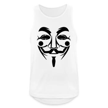 Guy Fawkes-Maske - Männer Tank Top atmungsaktiv - Weiß - Vorne - Nick (188cm)