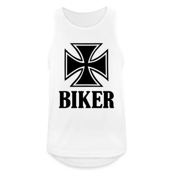 Biker - Männer Tank Top atmungsaktiv - Weiß - Vorne - Nick (188cm)