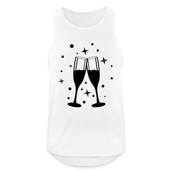 sekt anstossen design - Männer Tank Top atmungsaktiv - Weiß - Vorne - Nick (188cm)