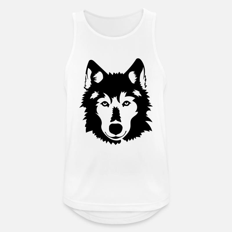 wolf - Men's Breathable Tank Top - white