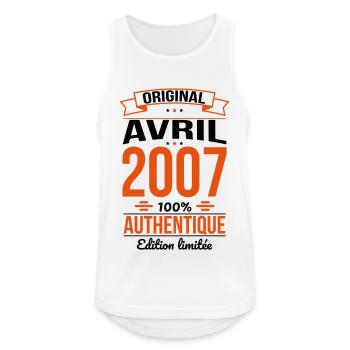 Anniversaire 18 ans - Original - Avril 2007 - Débardeur respirant Homme - blanc - Devant - Nick (188cm)