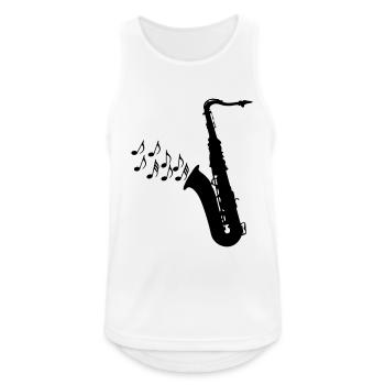 Saxofon - Männer Tank Top atmungsaktiv - Weiß - Vorne - Nick (188cm)