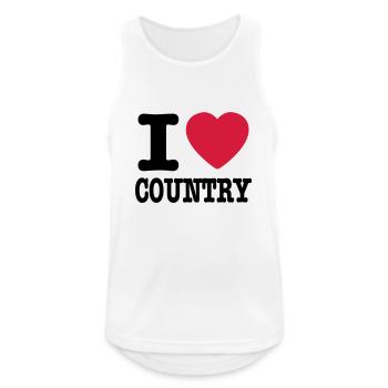 i love country / i heart country - Men's Breathable Tank Top - white - Front - Nick (188cm)