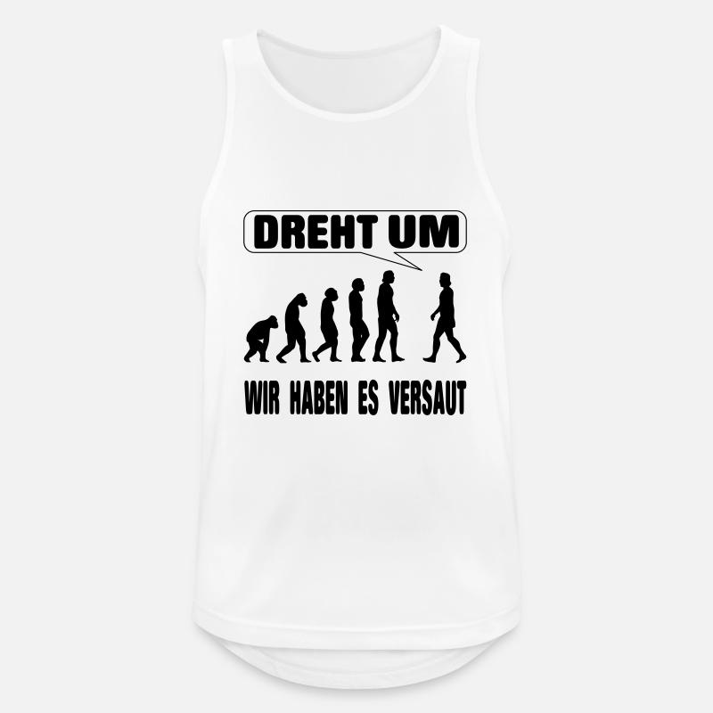Evolution - Wir haben es versaut - Männer Tank Top atmungsaktiv - Weiß