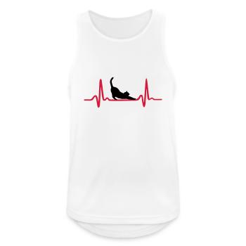 Cute Cat & Heartbeat, Heart - Débardeur respirant Homme - blanc - Devant - Nick (188cm)