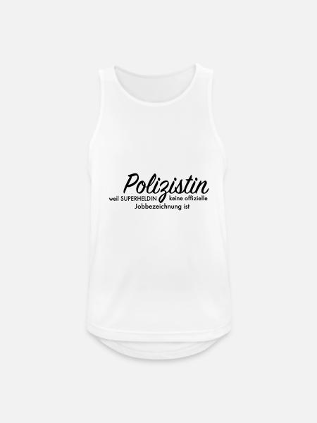 Polizistin - Männer Tank Top atmungsaktiv - Weiß