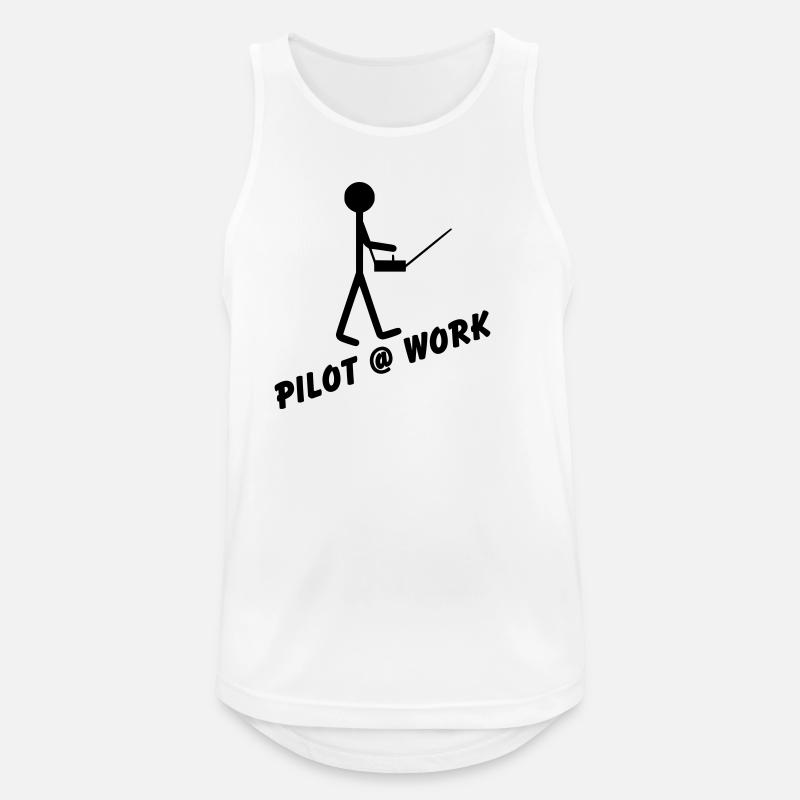 Pilot @ Work - Men's Breathable Tank Top - white
