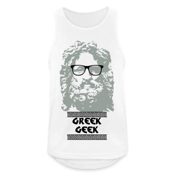 Greek Geek - Débardeur respirant Homme - blanc - Devant - Nick (188cm)