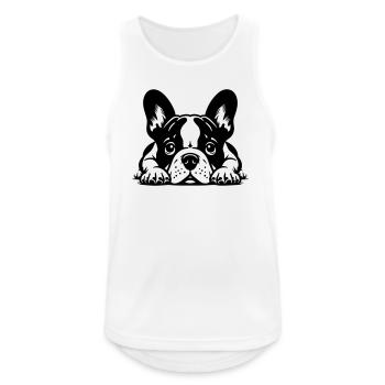 Französische Bulldogge Kopf mit Pfoten - Männer Tank Top atmungsaktiv - Weiß - Vorne - Nick (188cm)