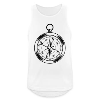 kompass - Männer Tank Top atmungsaktiv - Weiß - Vorne - Nick (188cm)