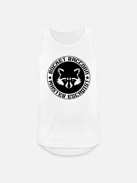 Rocket-Waschbär voll Logo - Männer Tank Top atmungsaktiv - Weiß