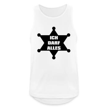 Sheriff - Männer Tank Top atmungsaktiv - Weiß - Vorne - Nick (188cm)