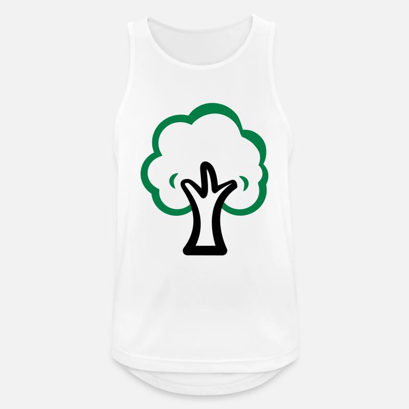 baum - Männer Tank Top atmungsaktiv - Weiß