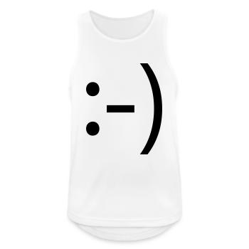 smile :-) - Männer Tank Top atmungsaktiv - Weiß - Vorne - Nick (188cm)