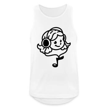 Mädchen Kopfhörer - line - Männer Tank Top atmungsaktiv - Weiß - Vorne - Nick (188cm)