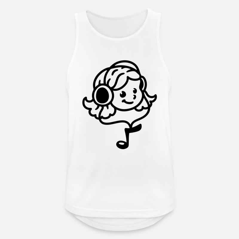 Mädchen Kopfhörer - line - Männer Tank Top atmungsaktiv - Weiß