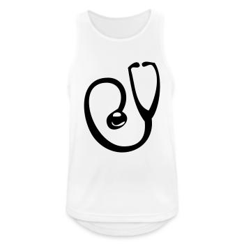 stethoscope medecin docteur intrument - Débardeur respirant Homme - blanc - Devant - Nick (188cm)