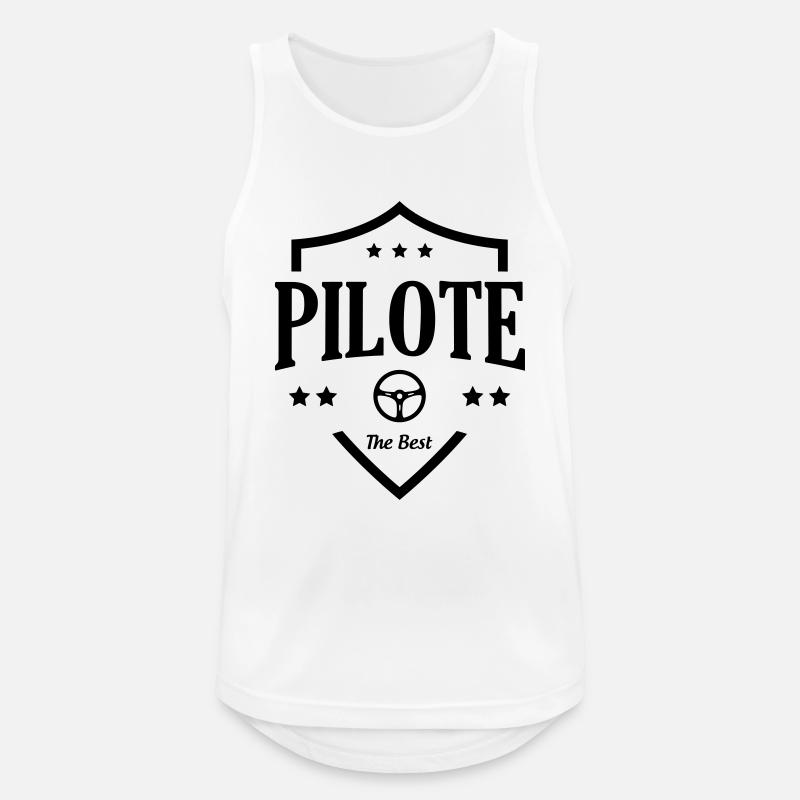 Rennfahrer / Pilot / Auto / Luftfahrt / Luft - Männer Tank Top atmungsaktiv - Weiß