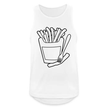 fork french fries fast food delicious food hunger - Men's Breathable Tank Top - white - Front - Nick (188cm)