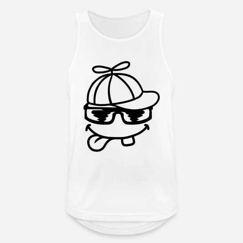 Face Comic Propeller Cap Wind Turbine - Men's Breathable Tank Top - white